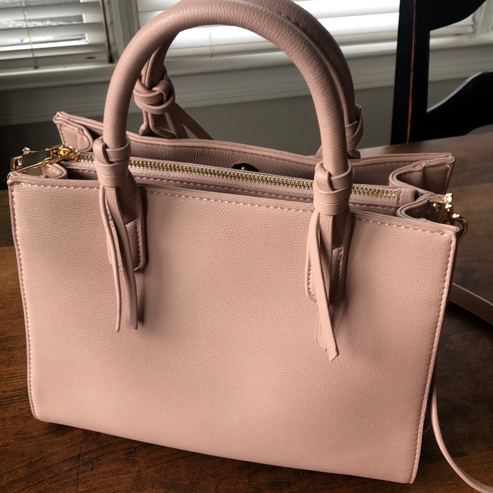 Blush colored 3 section satchel